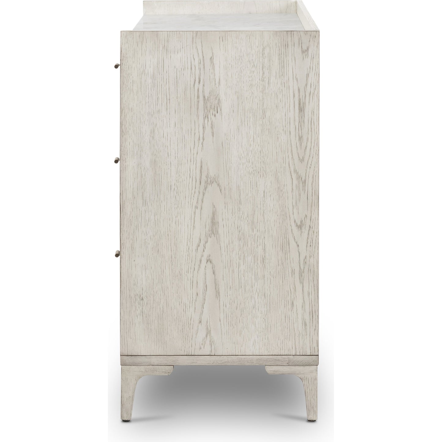 004 SI-1717124 | Additional Silo | Viggo 6 Drawer Dresser by Four Hands in vintage white oak, vintage white oak solid, italian white marble and vintage white oak, italian white marble. Made from oak veneer, solid oak, solid marble in a rustic style.