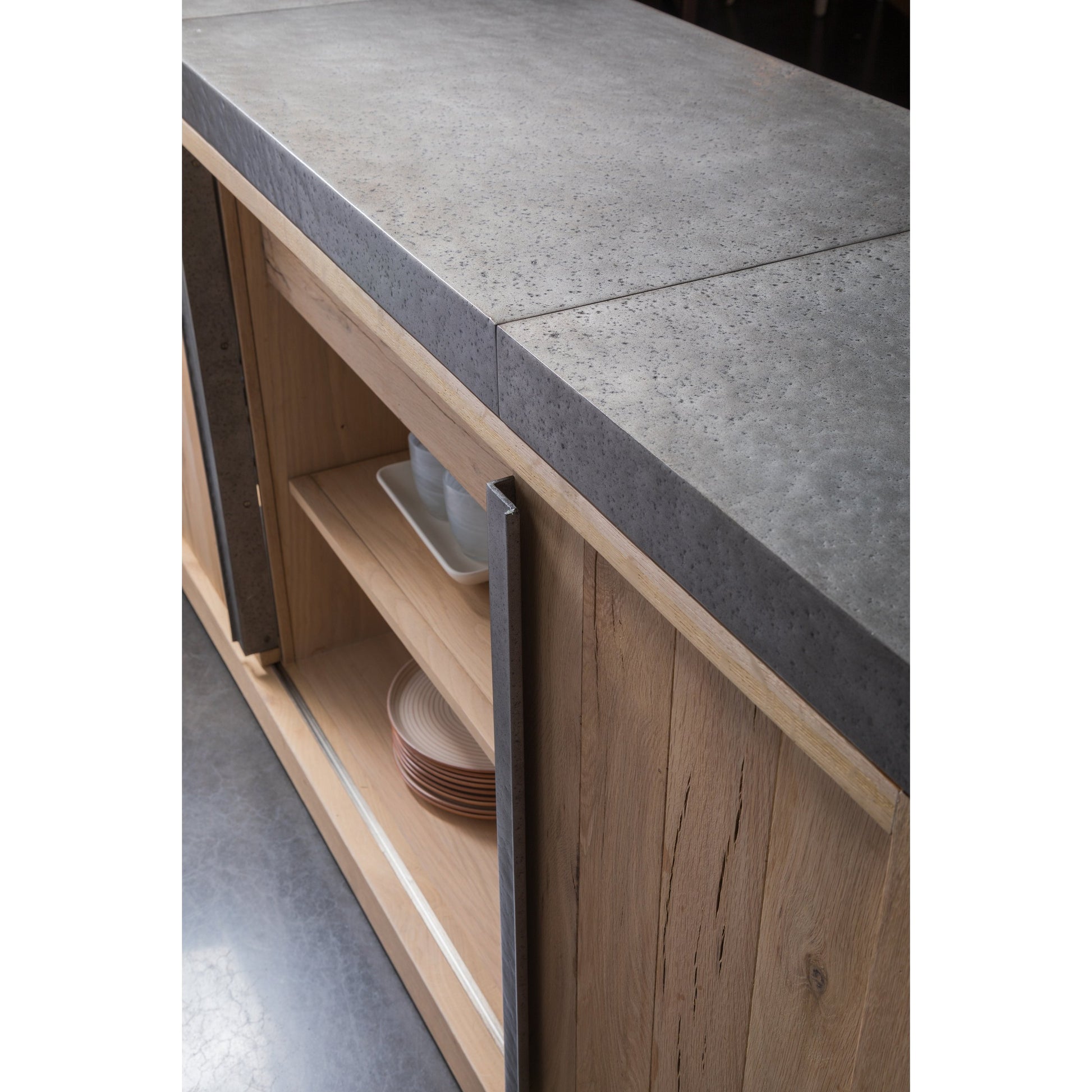 Verite Buffet by Artistica Home in natural, antiqued gun metal. Made from unique in a modern style.