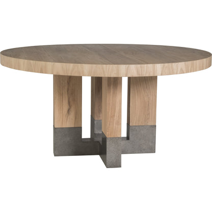 Verite Round Dining Table by Artistica Home in natural, antiqued gun metal. Made from unique in a modern style.