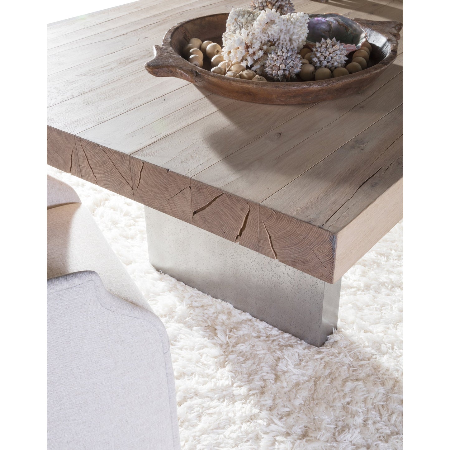 005 SI-1770641 | Lifestyle | Verite Dining Table by Artistica Home in natural, antiqued gun metal. Made from unique in a modern style.