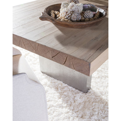 Verite Dining Table by Artistica Home in natural, antiqued gun metal. Made from unique in a modern style.