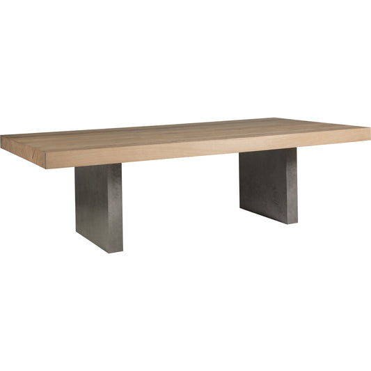 Verite Dining Table by Artistica Home in natural, antiqued gun metal. Made from unique in a modern style.