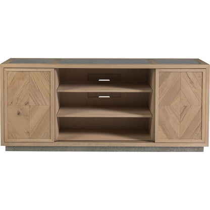Verite Media Console by Artistica Home in natural, antiqued gun metal. Made from unique in a eclectic & global style.