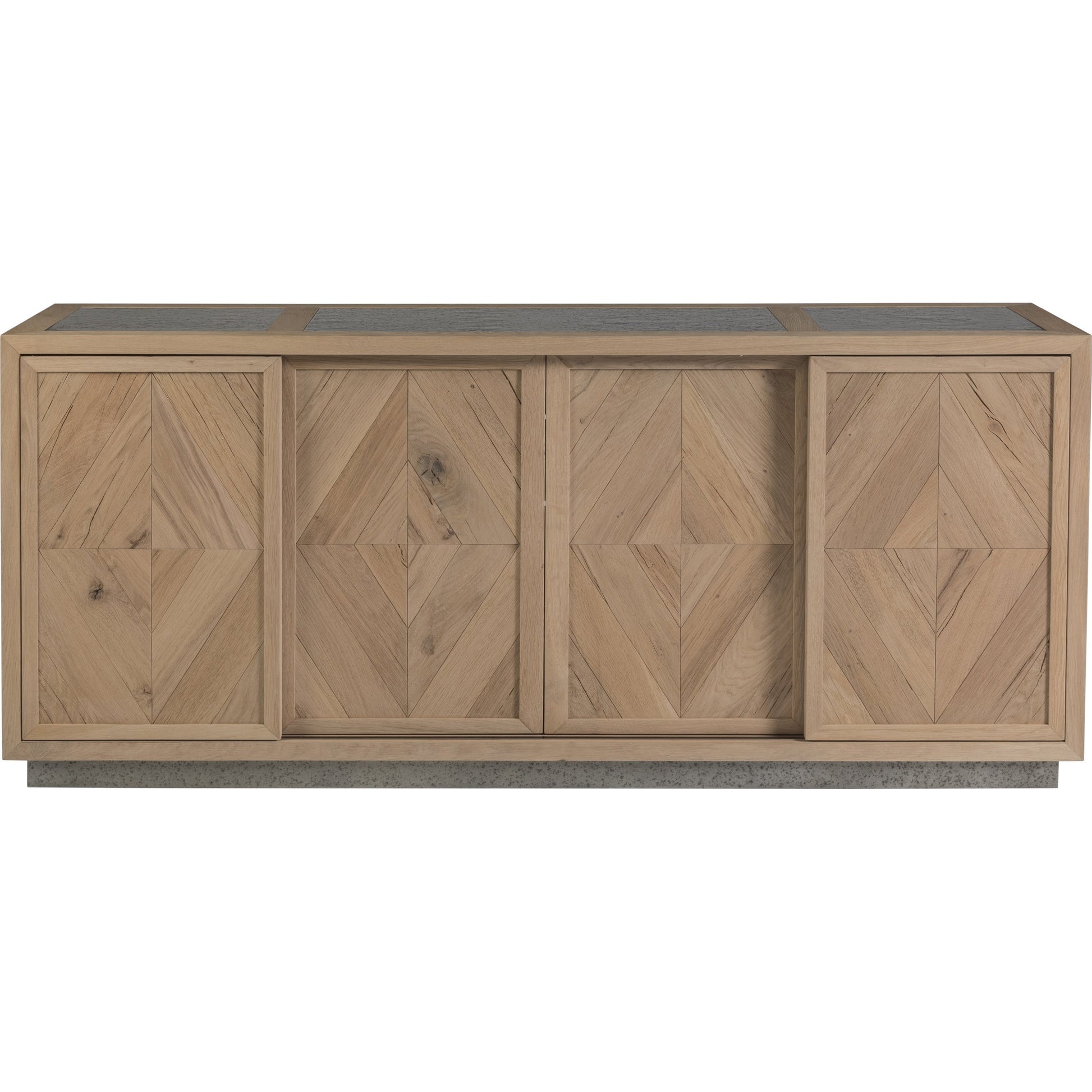 Verite Media Console by Artistica Home in natural, antiqued gun metal. Made from unique in a eclectic & global style.