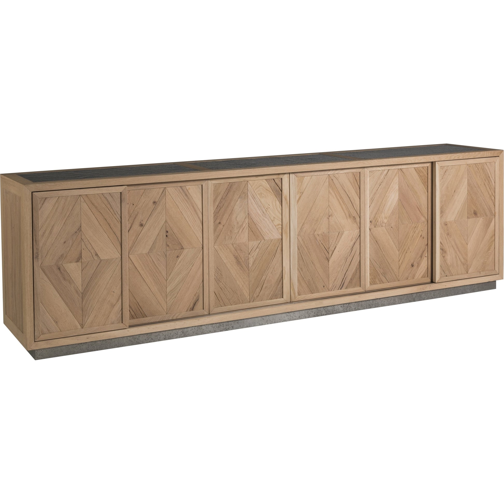 Verite Media Console by Artistica Home in natural, antiqued gun metal. Made from unique in a eclectic & global style.