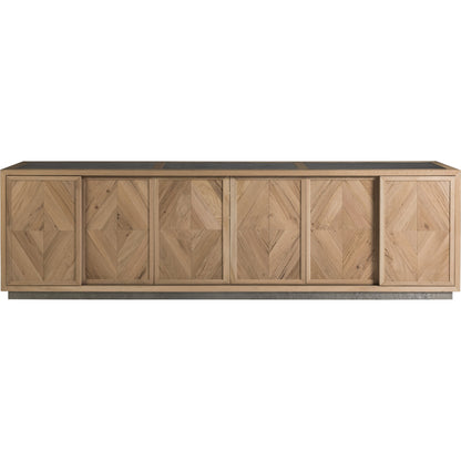Verite Media Console by Artistica Home in natural, antiqued gun metal. Made from unique in a eclectic & global style.
