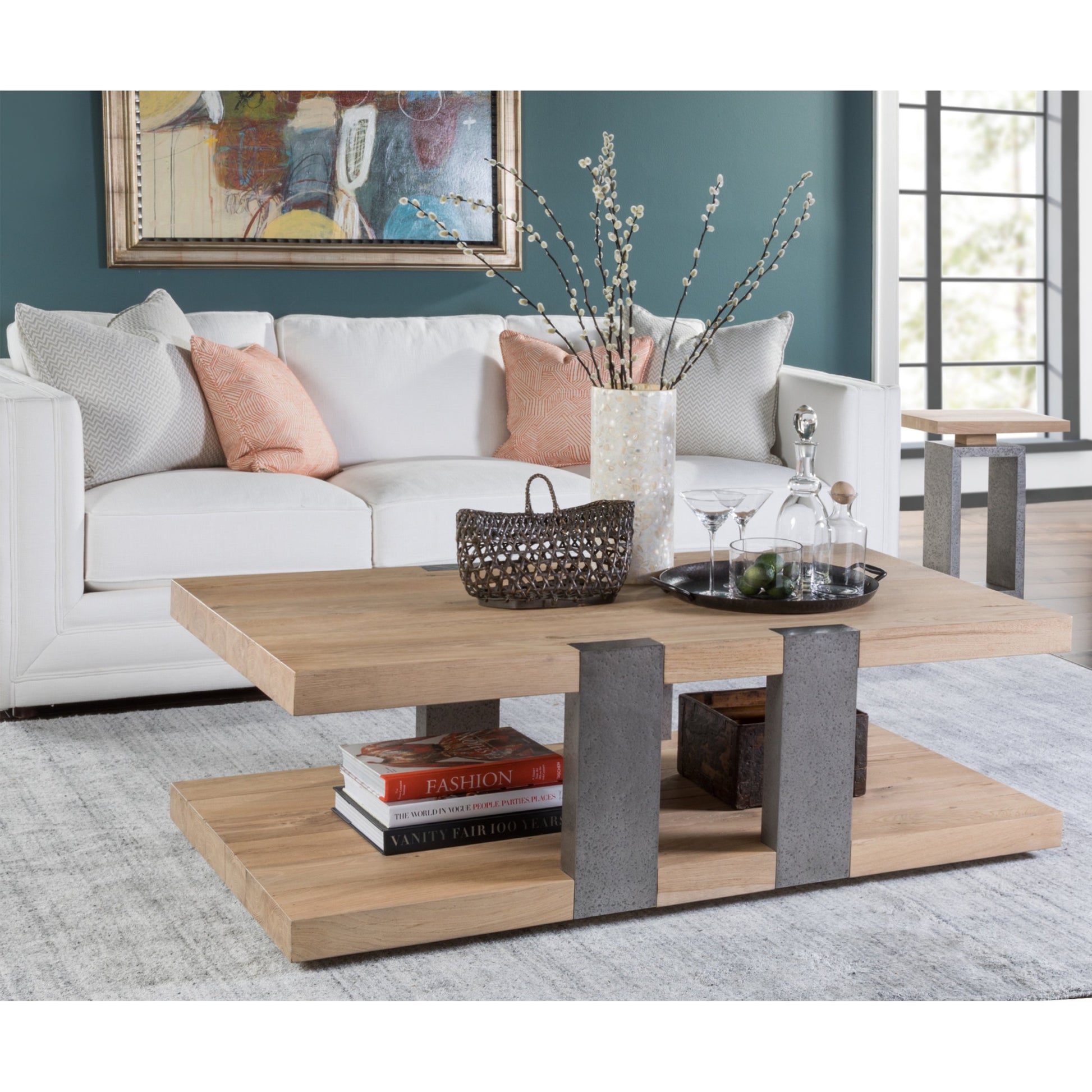 Verite Cocktail Table by Artistica Home in natural, antiqued gun metal. Made from unique in a modern style.