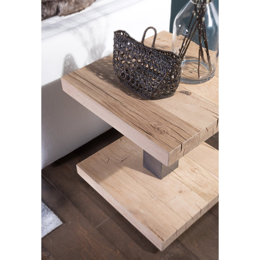 Verite End Table by Artistica Home in natural, antiqued gun metal. Made from unique in a modern style.