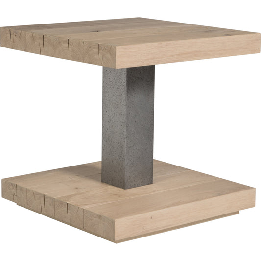 Verite End Table by Artistica Home in natural, antiqued gun metal. Made from unique in a modern style.