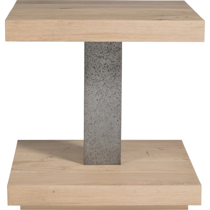 Verite End Table by Artistica Home in natural, antiqued gun metal. Made from unique in a modern style.