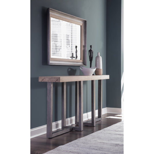 Verite Long Console by Artistica Home in natural, antiqued gun metal. Made from unique in a modern style.