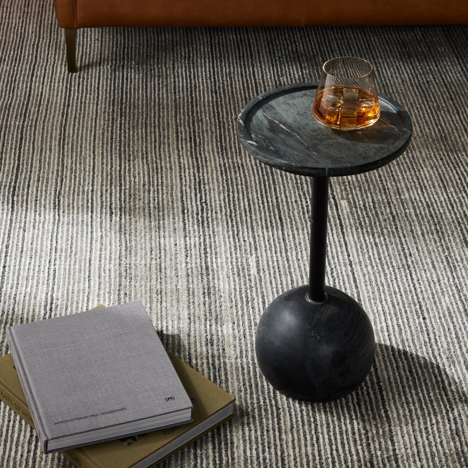 Viola Accent Table by Four Hands. Made from solid marble, iron in a eclectic & global style.