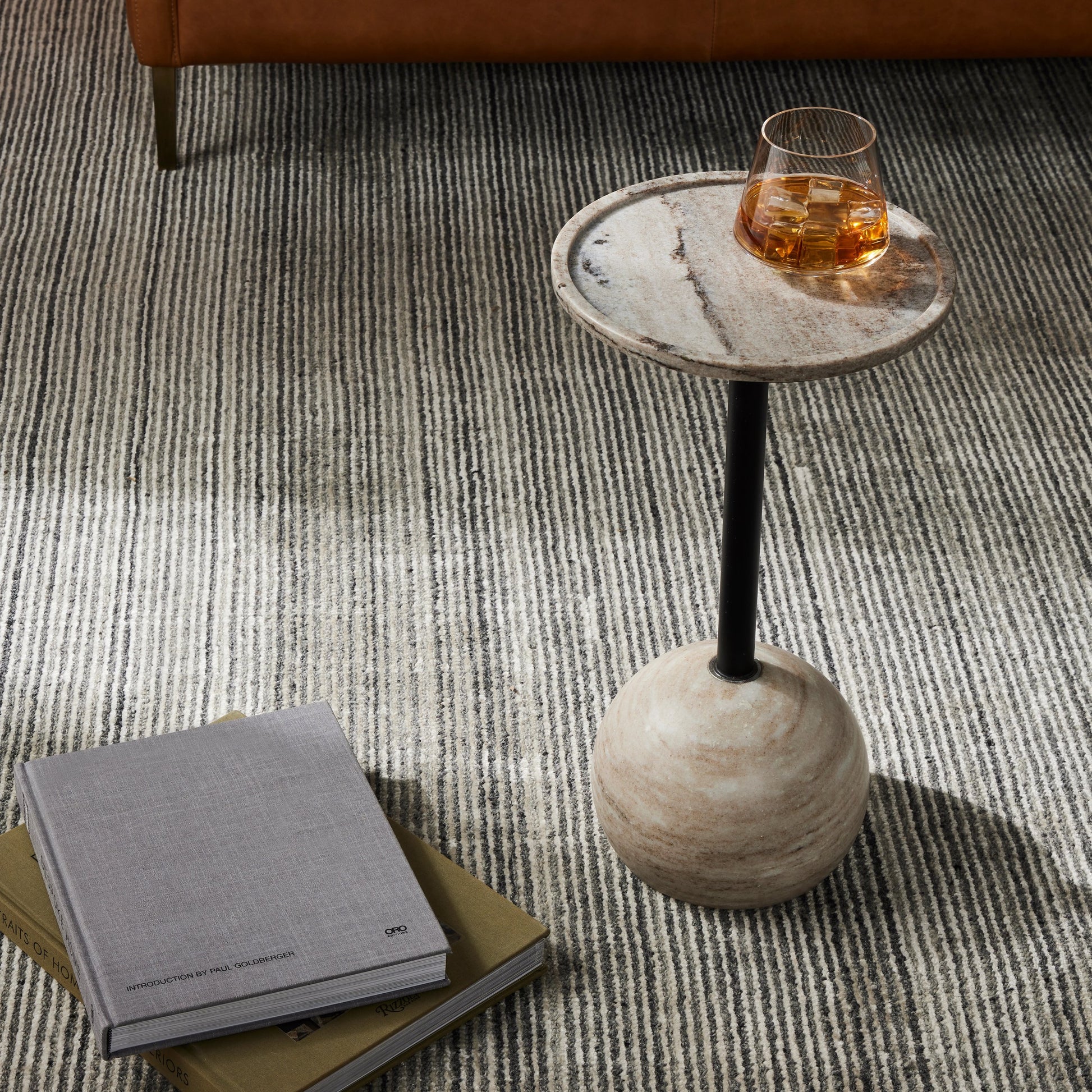 Viola Accent Table by Four Hands. Made from solid marble, iron in a eclectic & global style.