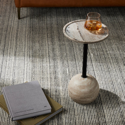 Viola Accent Table by Four Hands. Made from solid marble, iron in a eclectic & global style.