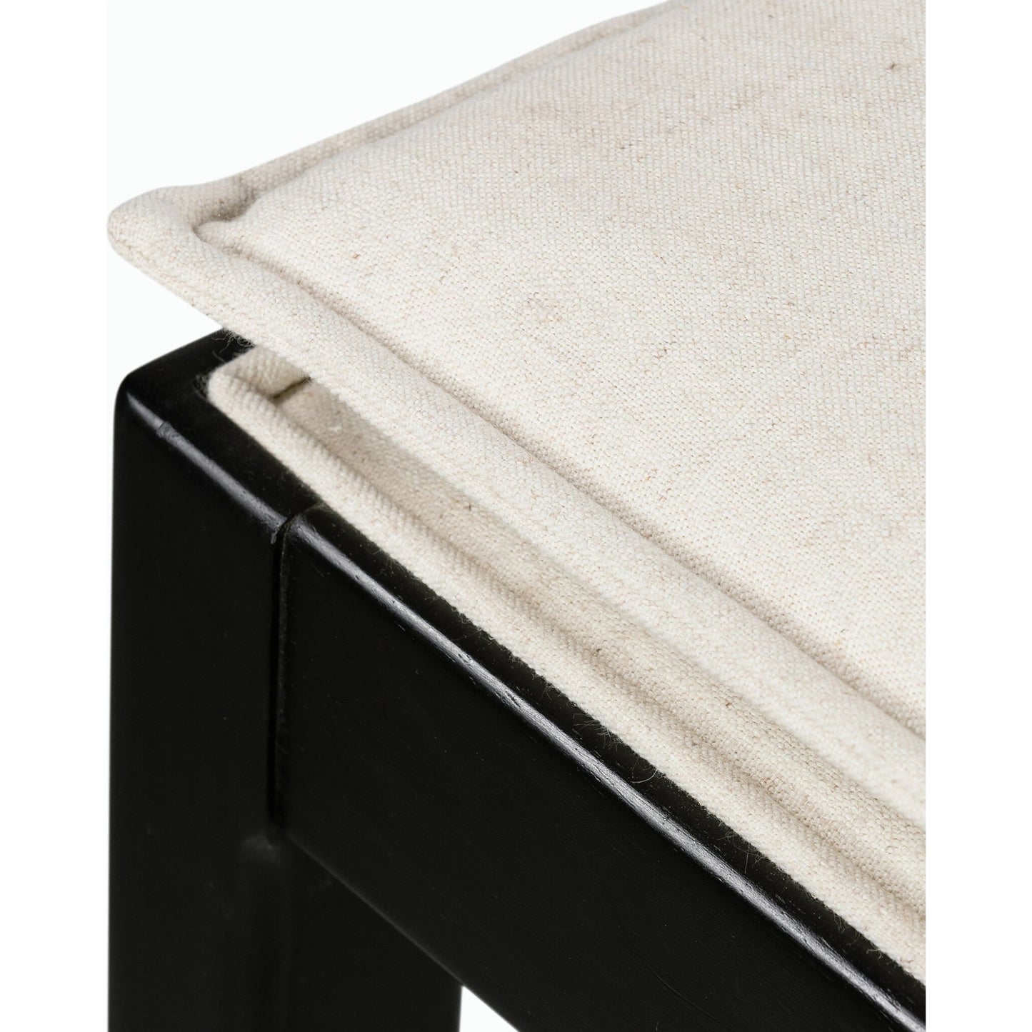 107 SI-1980145 | Closeup | Britt Counter Stool by Four Hands. Made from 92% polyester, 8% flax, linen, solid nettlewood, iron in a transitional style.