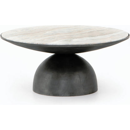 Corbett Coffee Table by Four Hands. Made from solid marble, aluminum, engineered hardwood in a eclectic & global style.