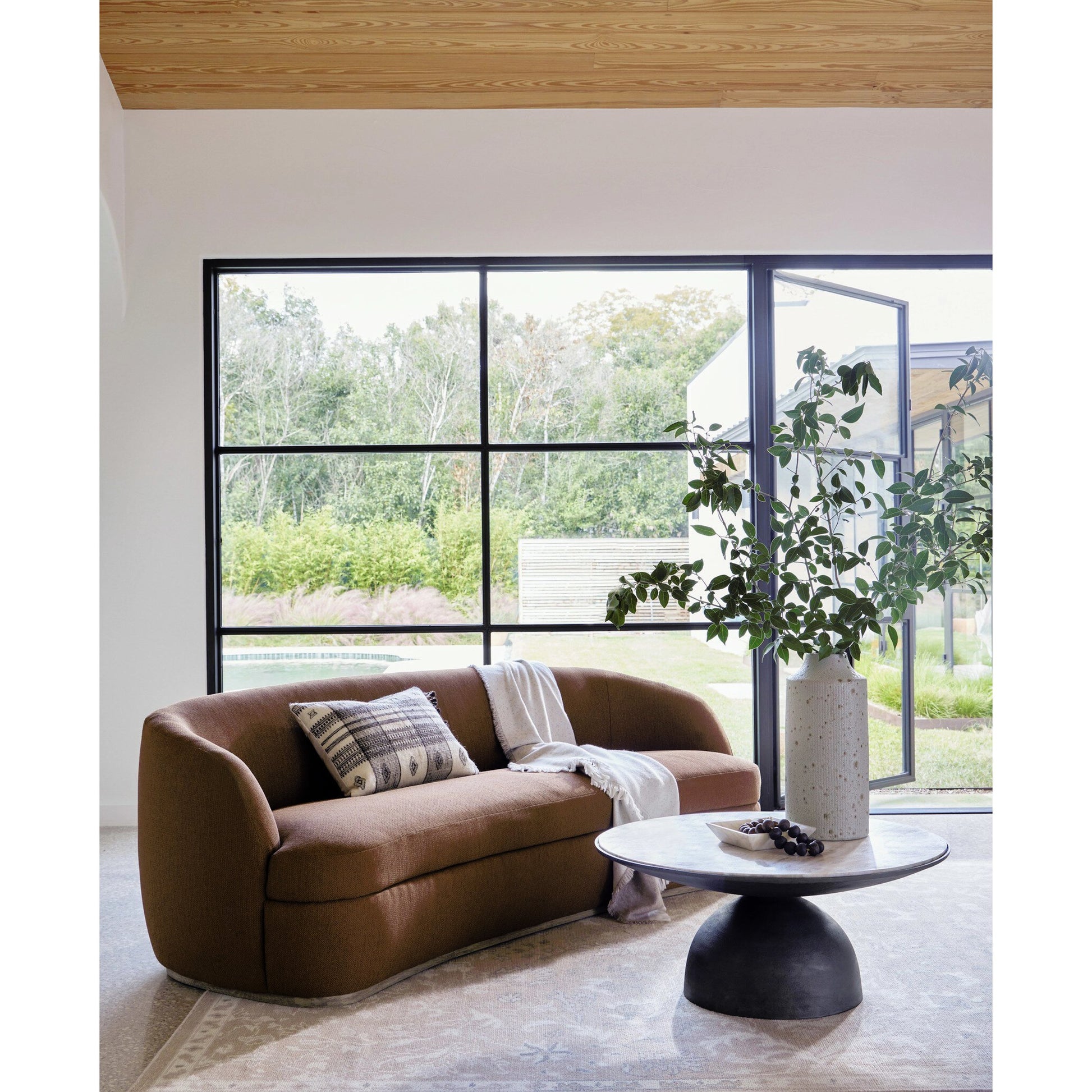 Corbett Coffee Table by Four Hands. Made from solid marble, aluminum, engineered hardwood in a eclectic & global style.
