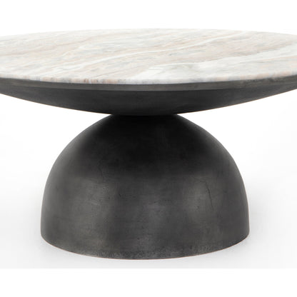 Corbett Coffee Table by Four Hands. Made from solid marble, aluminum, engineered hardwood in a eclectic & global style.