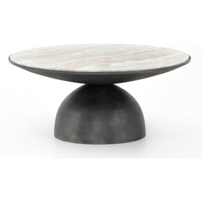 Corbett Coffee Table by Four Hands. Made from solid marble, aluminum, engineered hardwood in a eclectic & global style.