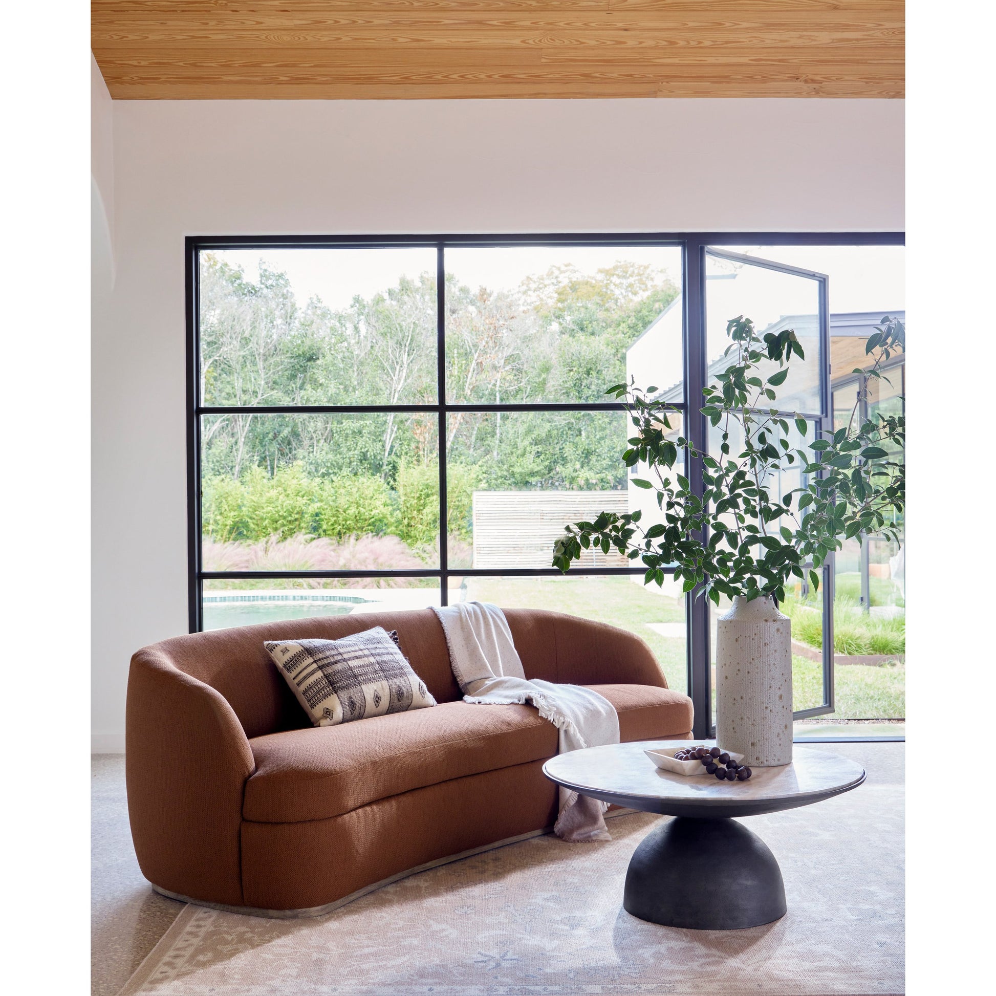 Corbett Coffee Table by Four Hands. Made from solid marble, aluminum, engineered hardwood in a eclectic & global style.