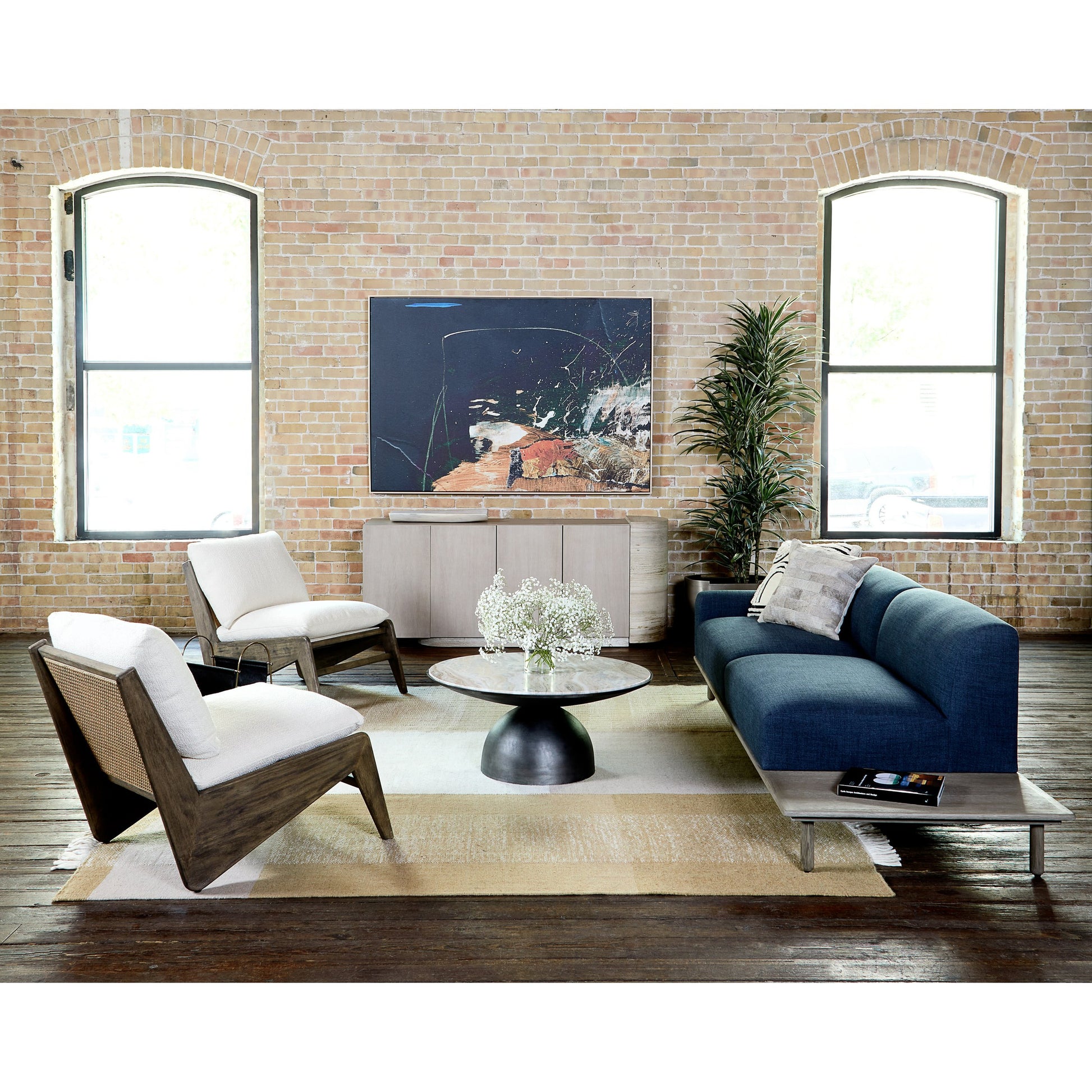 Corbett Coffee Table by Four Hands. Made from solid marble, aluminum, engineered hardwood in a eclectic & global style.