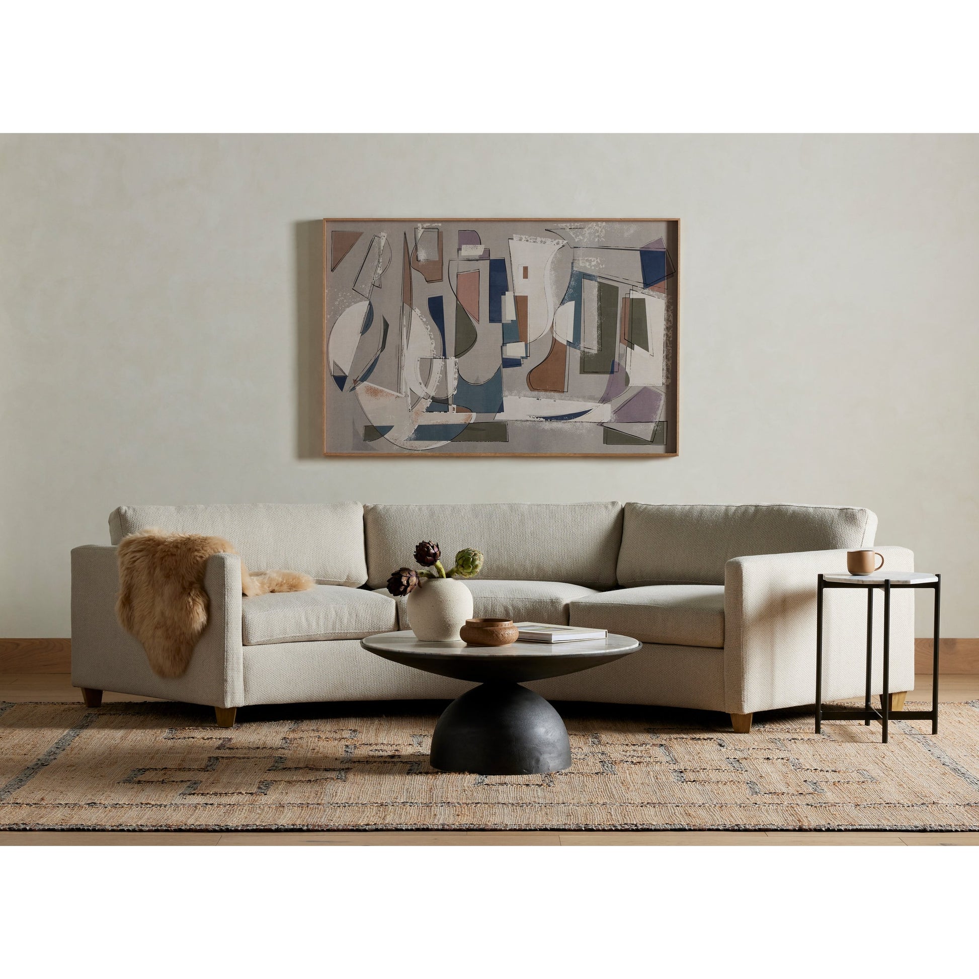Corbett Coffee Table by Four Hands. Made from solid marble, aluminum, engineered hardwood in a eclectic & global style.