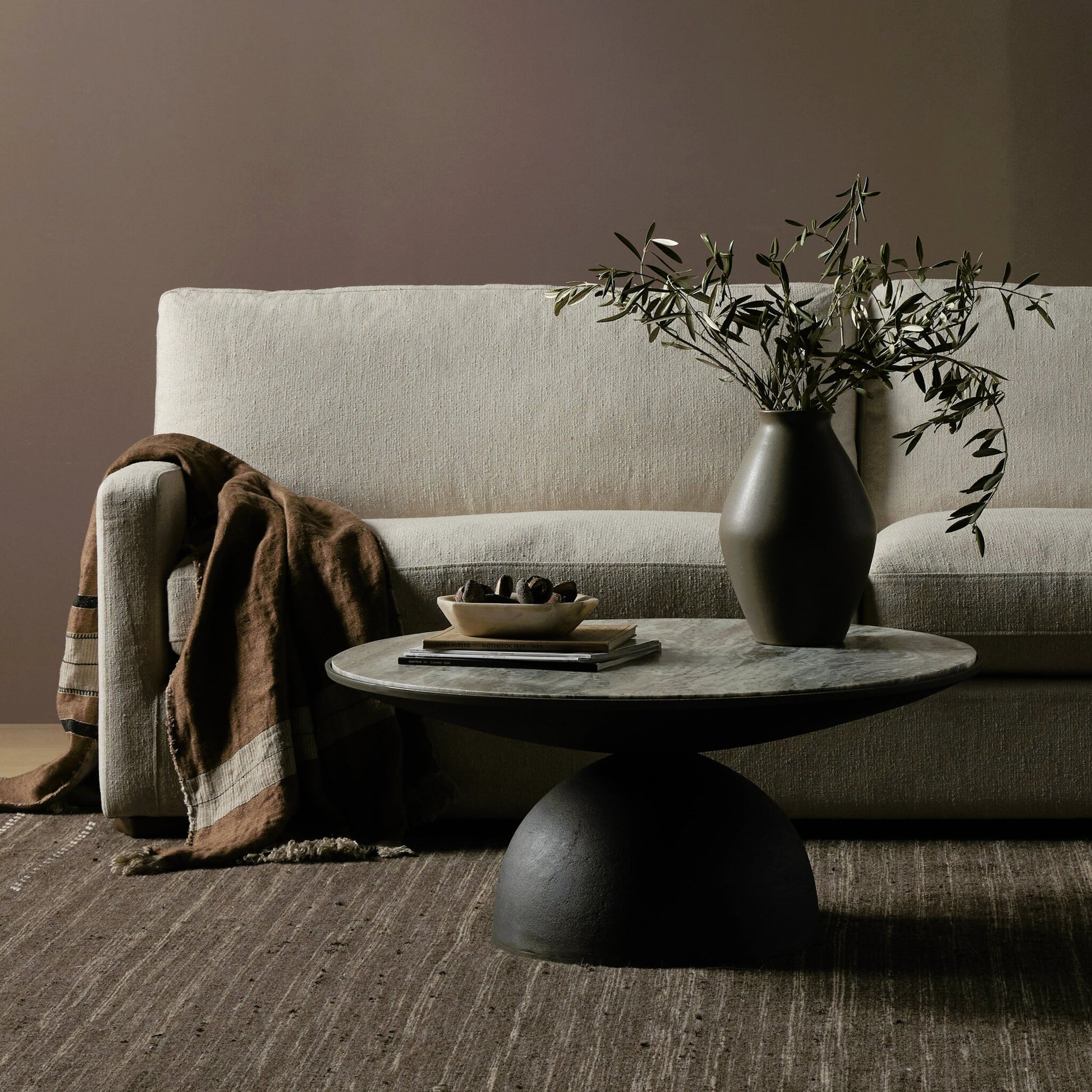 Corbett Coffee Table by Four Hands. Made from solid marble, aluminum, engineered hardwood in a eclectic & global style.