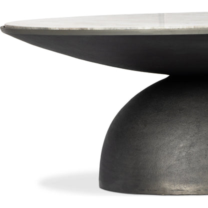 Corbett Coffee Table by Four Hands. Made from solid marble, aluminum, engineered hardwood in a eclectic & global style.