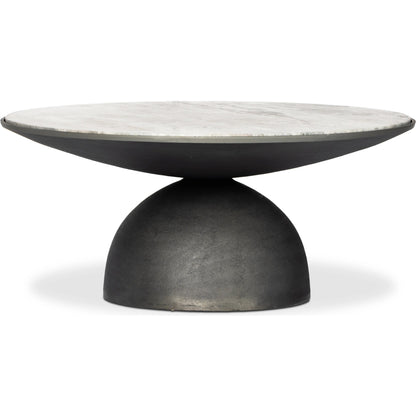 Corbett Coffee Table by Four Hands. Made from solid marble, aluminum, engineered hardwood in a eclectic & global style.