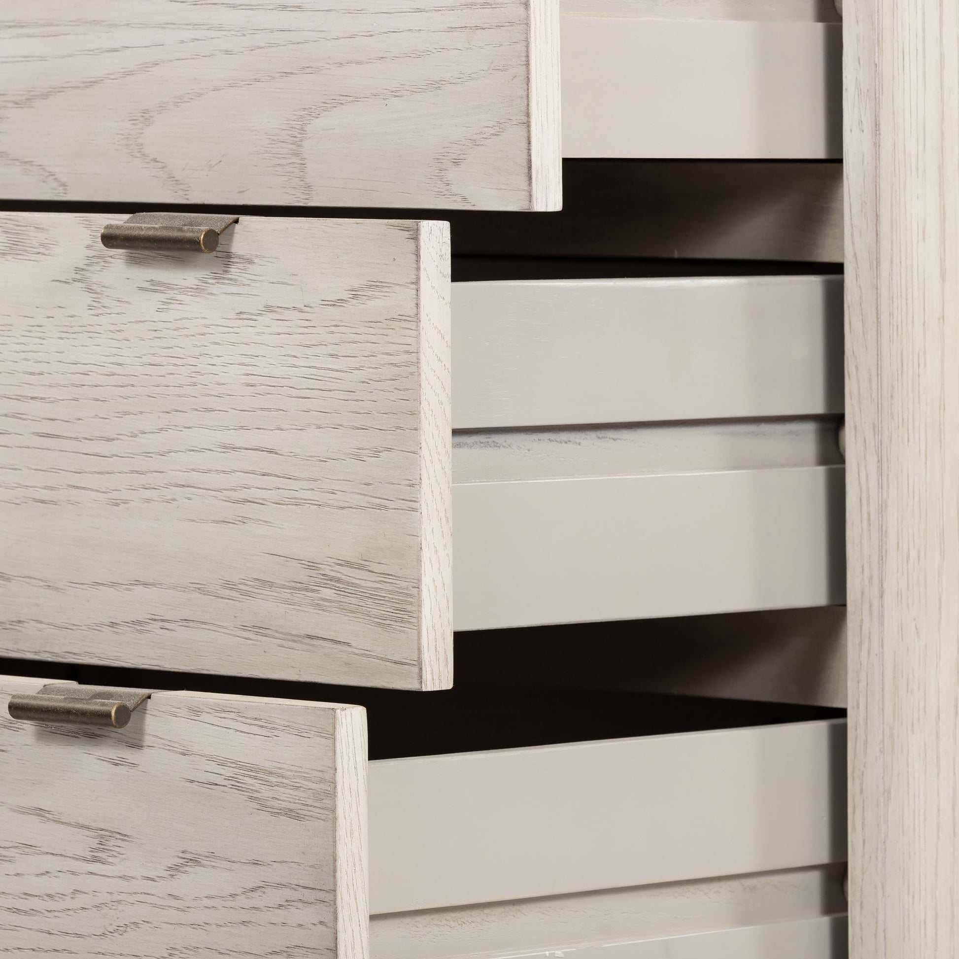 Viggo Tall Dresser by Four Hands in vintage white oak, vintage white oak solid, italian white marble and vintage white oak, italian white marble. Made from oak veneer, solid oak, solid marble in a rustic style.