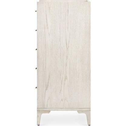Viggo Tall Dresser by Four Hands in vintage white oak, vintage white oak solid, italian white marble and vintage white oak, italian white marble. Made from oak veneer, solid oak, solid marble in a rustic style.