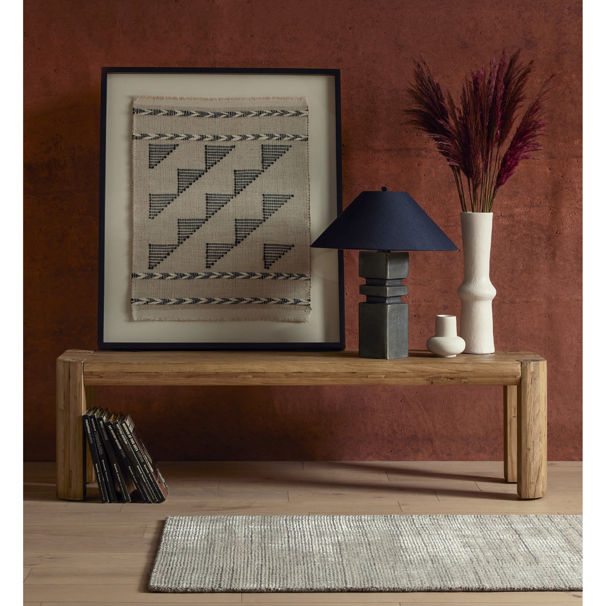 Amaud Runner by Four Hands in brown, cream. Made from 60% viscose (rayon), 40% wool in a unique style.