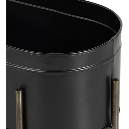 Jed Planter by Four Hands in weathered brass, white high gloss. Made from iron in a transitional style.