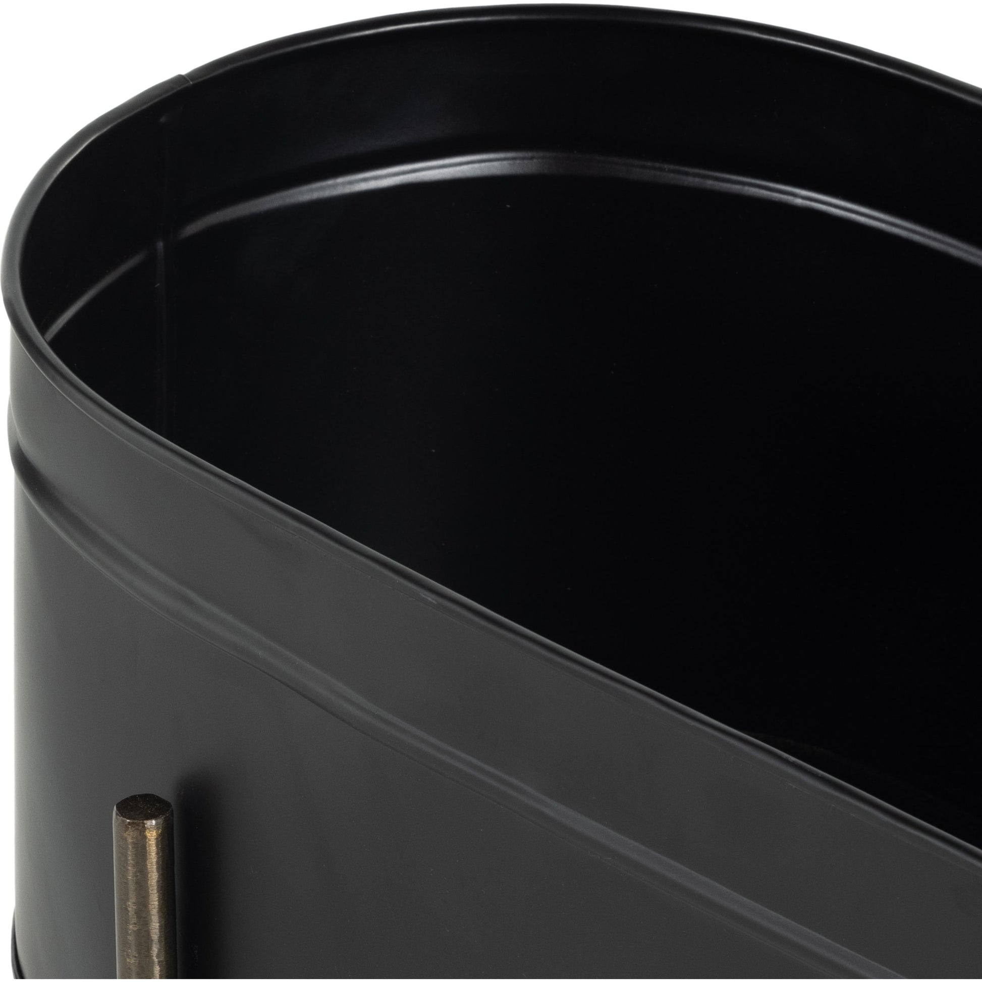 Jed Planter by Four Hands in weathered brass, white high gloss. Made from iron in a transitional style.