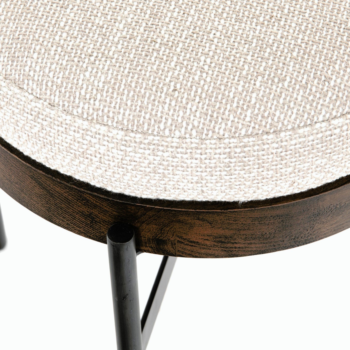 008 SI-1715131 | Additional Silo | Edwyn Accent Stool by Four Hands in gibson wheat, vintage sienna, gunmetal. Made from 97% polyester, 3% acrylic, solid beech, iron in a modern style.