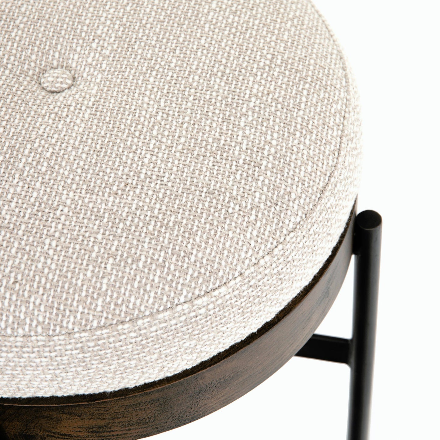 010 SI-1715131 | Additional Silo | Edwyn Accent Stool by Four Hands in gibson wheat, vintage sienna, gunmetal. Made from 97% polyester, 3% acrylic, solid beech, iron in a modern style.