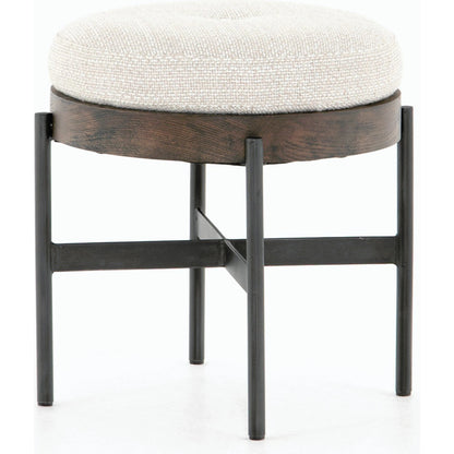 Edwyn Accent Stool by Four Hands in gibson wheat, vintage sienna, gunmetal. Made from 97% polyester, 3% acrylic, solid beech, iron in a modern style.