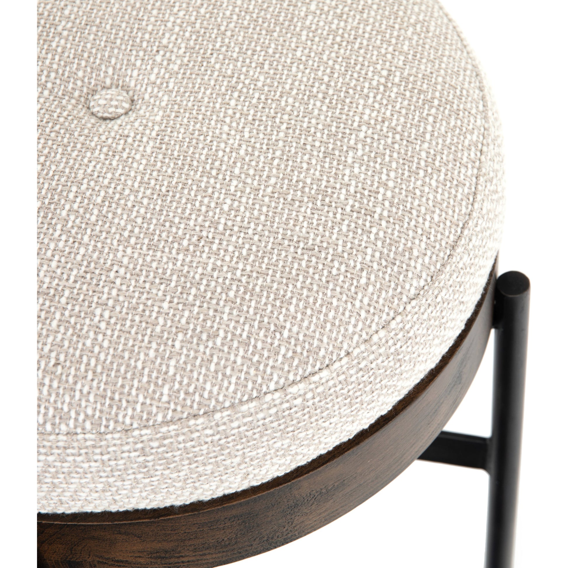 Edwyn Accent Stool by Four Hands in gibson wheat, vintage sienna, gunmetal. Made from 97% polyester, 3% acrylic, solid beech, iron in a modern style.