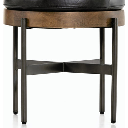 Edwyn Accent Stool by Four Hands in gibson wheat, vintage sienna, gunmetal. Made from 97% polyester, 3% acrylic, solid beech, iron in a modern style.