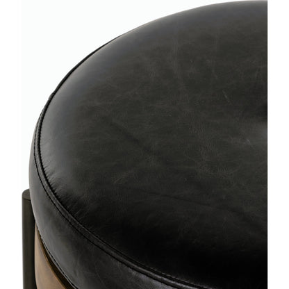 Edwyn Accent Stool by Four Hands in gibson wheat, vintage sienna, gunmetal. Made from 97% polyester, 3% acrylic, solid beech, iron in a modern style.