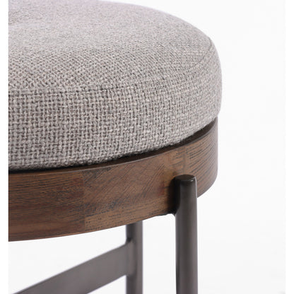 Edwyn Accent Stool by Four Hands in gibson wheat, vintage sienna, gunmetal. Made from 97% polyester, 3% acrylic, solid beech, iron in a modern style.