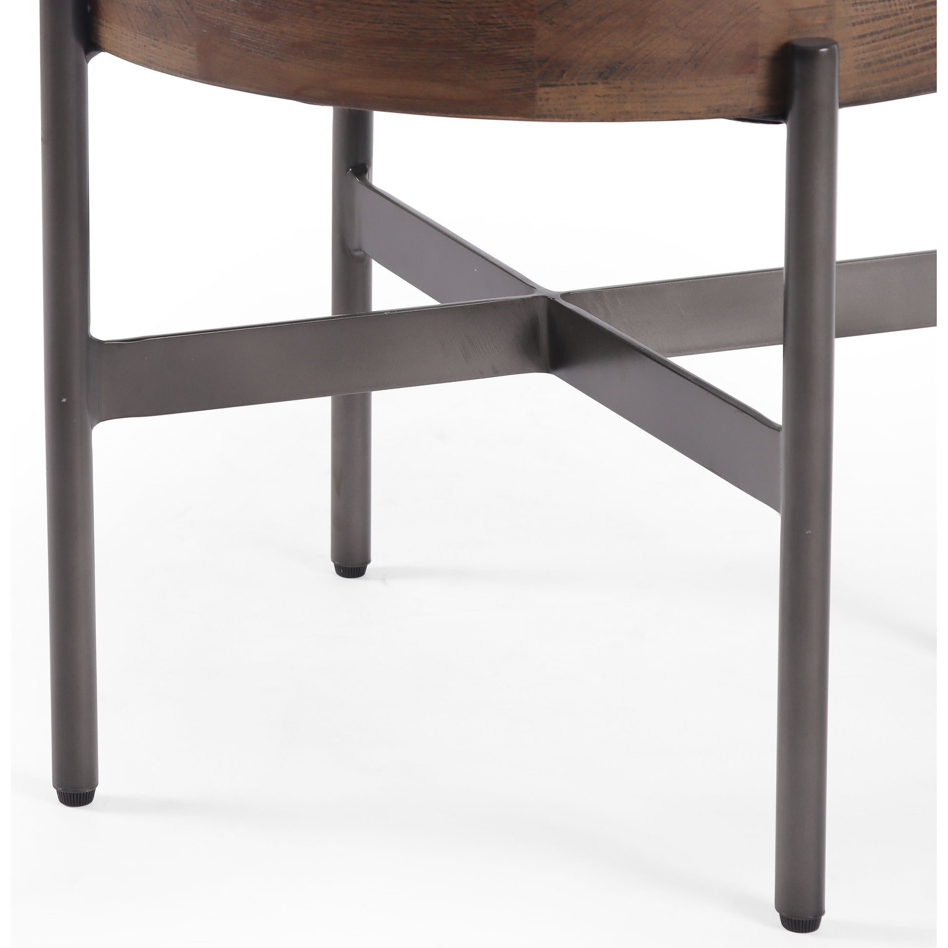 Edwyn Accent Stool by Four Hands in gibson wheat, vintage sienna, gunmetal. Made from 97% polyester, 3% acrylic, solid beech, iron in a modern style.