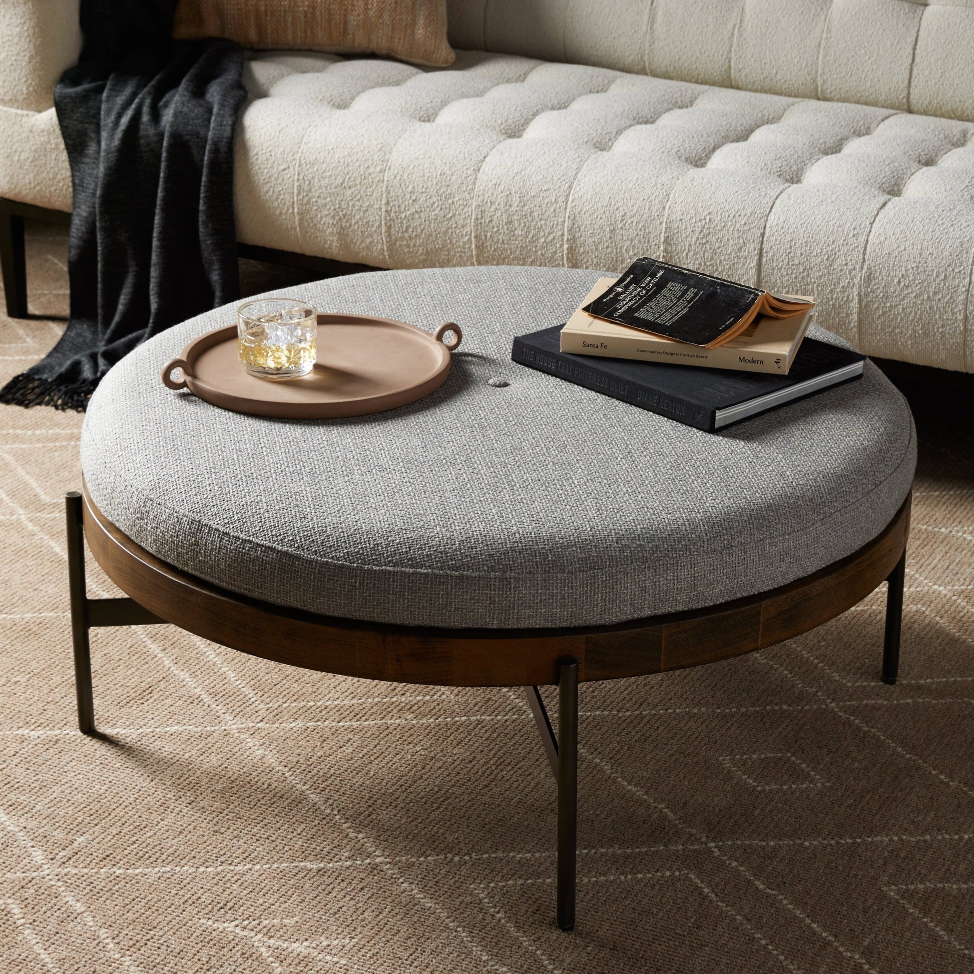 Edwyn Large Ottoman by Four Hands. Made from unique in a modern style.