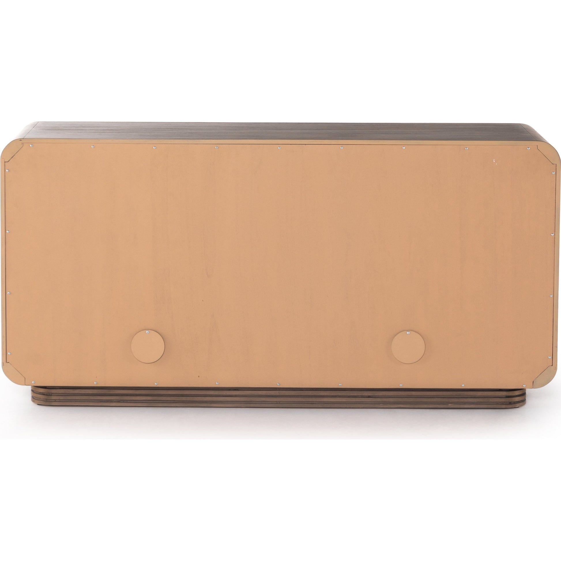 Stark Sideboard by Four Hands in warm espresso, warm espresso veneer, light antique brass and warm espresso, antique brass. Made from mahogany veneer, solid mahogany in a modern style.