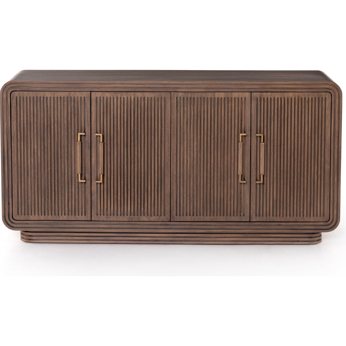 002 SI-1716842 | Additional Silo | Stark Sideboard by Four Hands in warm espresso, warm espresso veneer, light antique brass and warm espresso, antique brass. Made from mahogany veneer, solid mahogany in a modern style.