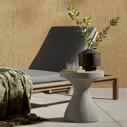Koda Outdoor End Table by Four Hands. Made from concrete in a eclectic & global style.