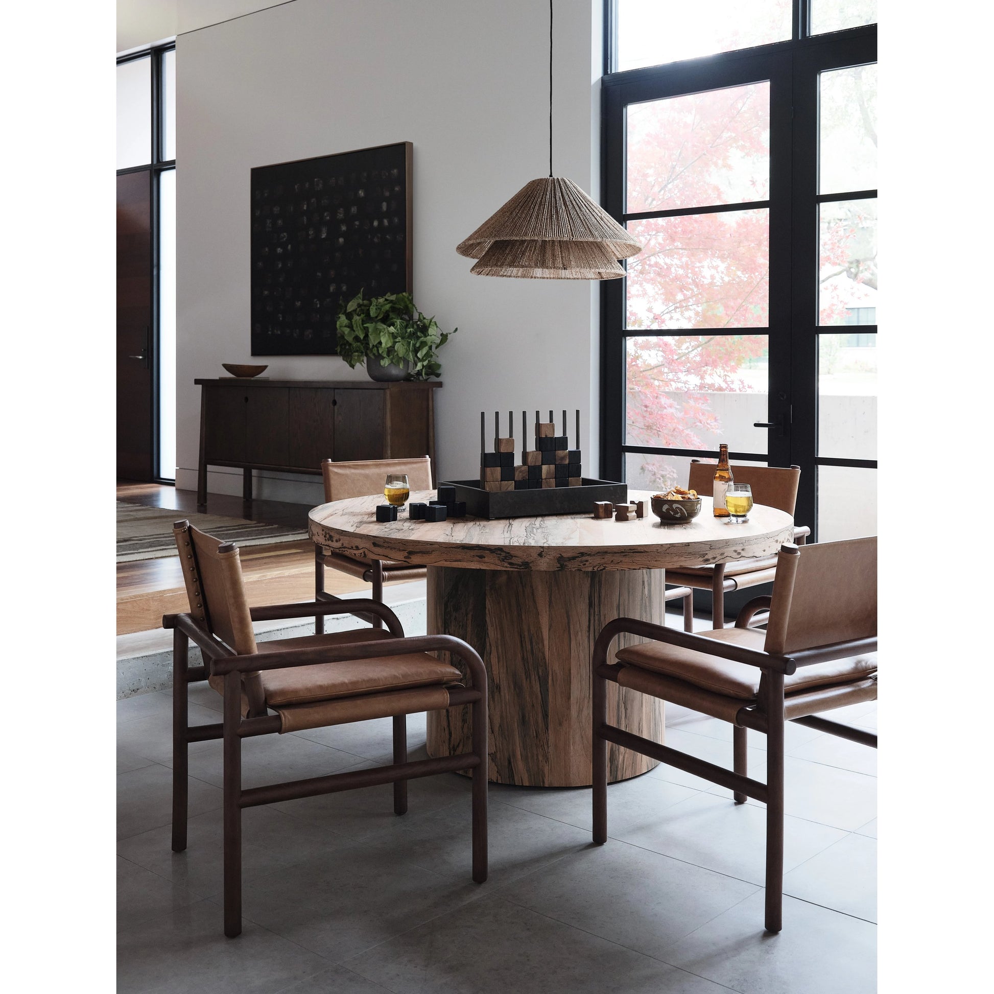 Hudson Round Dining Table by Four Hands. Made from unique in a rustic style.