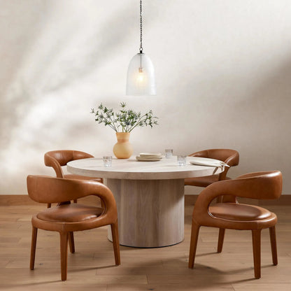 Hudson Round Dining Table by Four Hands. Made from unique in a rustic style.