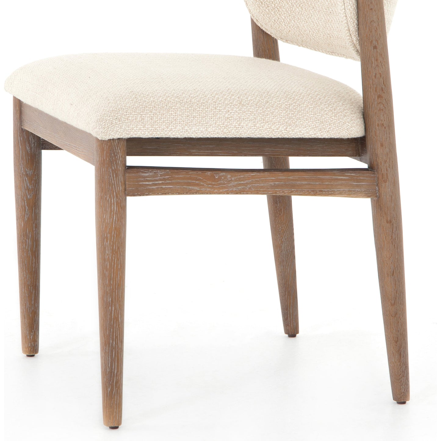 002 SI-1715740 | Additional Silo | Joren Dining Chair by Four Hands in irving taupe and pecan whitewash. Made from 56% polyester, 44% acrylic, solid nettlewood, 100% polyester in a coastal style.
