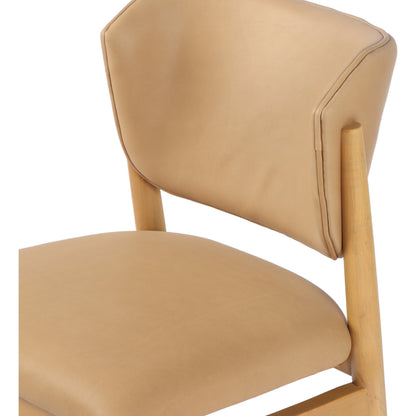 Joren Dining Chair by Four Hands in irving taupe and pecan whitewash. Made from 56% polyester, 44% acrylic, solid nettlewood, 100% polyester in a coastal style.